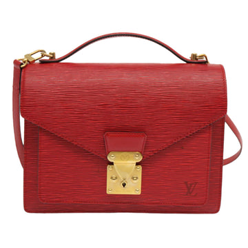 Louis Vuitton Monceau Red Leather Handbag 