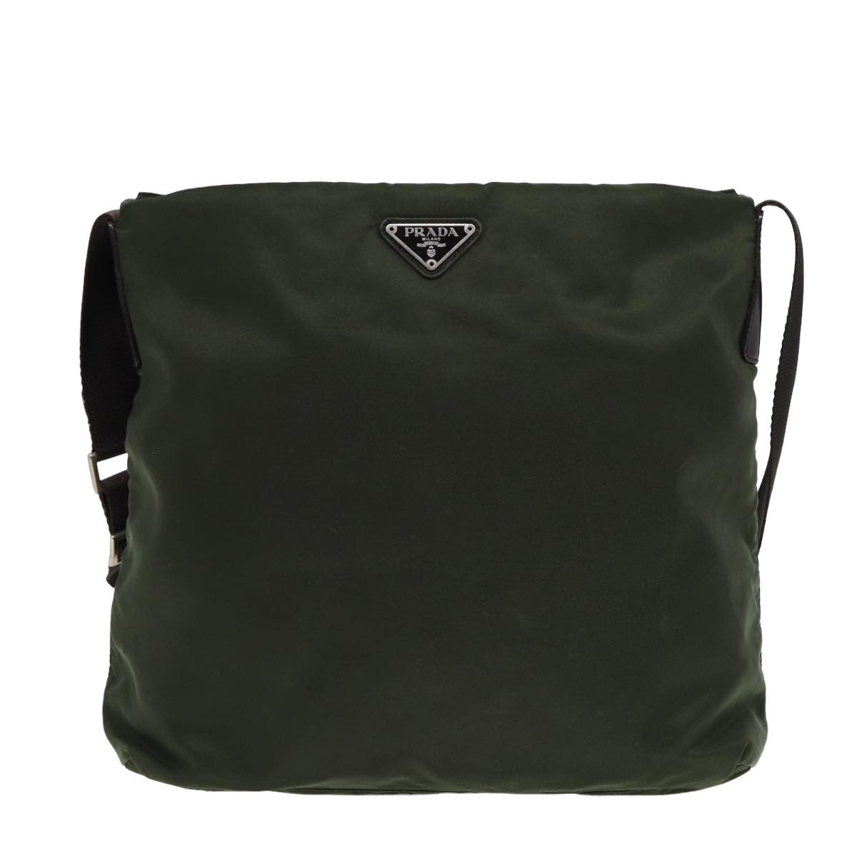 Prada Green Canvas Shoulder Bag