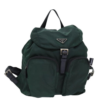 Prada Tessuto Khaki Synthetic Backpack Bag