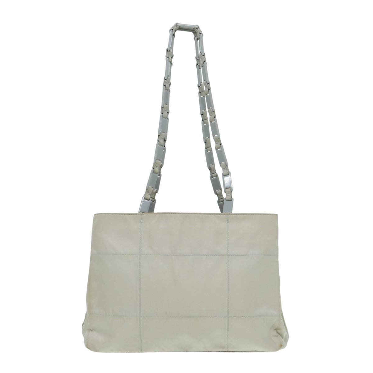 Prada Grey Canvas Shoulder Bag