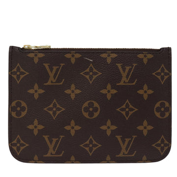 Louis Vuitton Neverfull Brown Canvas Clutch Bag