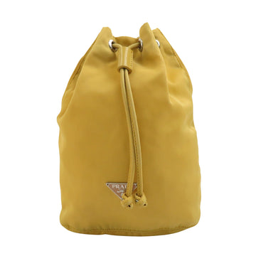 Prada Tessuto Yellow Synthetic Clutch Bag