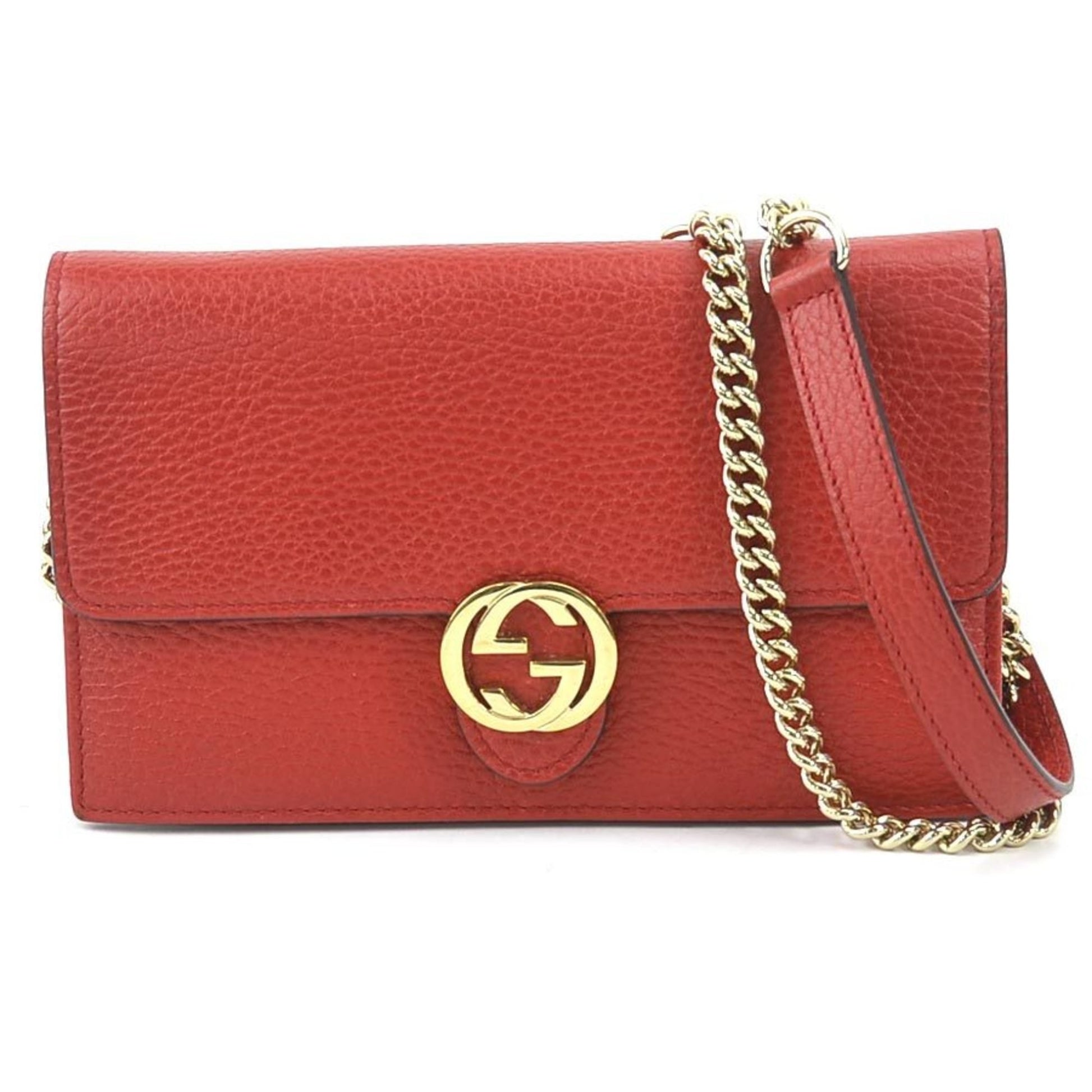 Gucci Wallet on Chain Red Leather Shoulder Bag