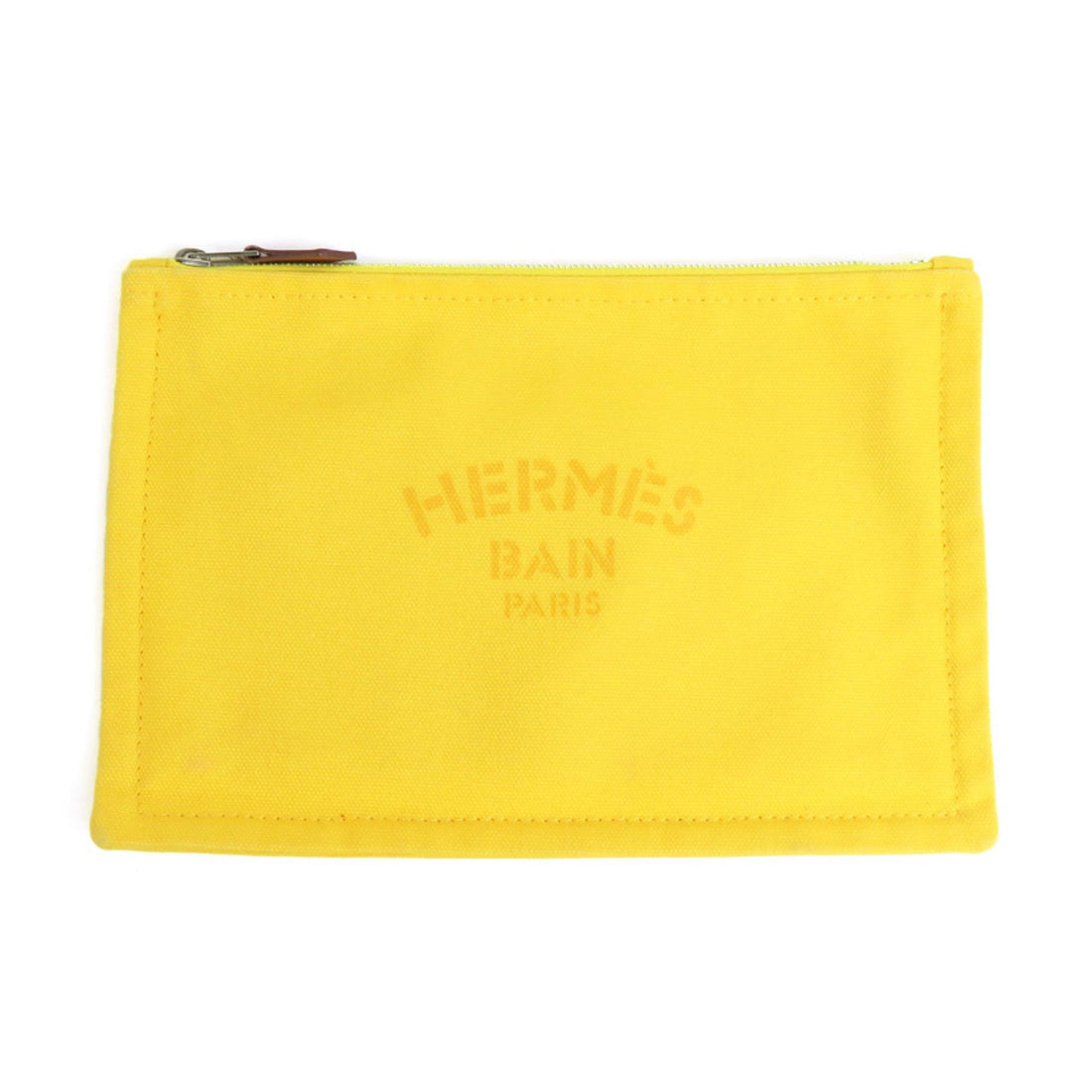 Hermès Yellow Cotton Clutch Bag