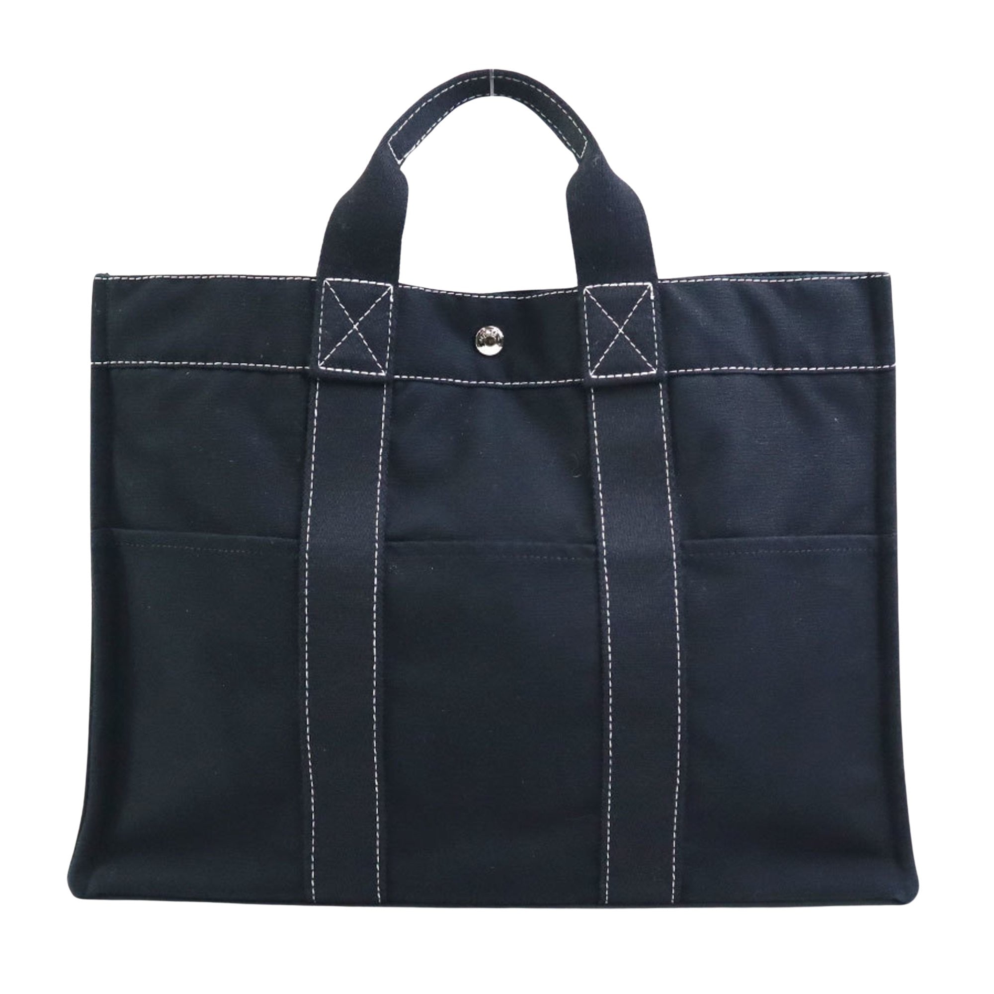 Hermès Fourre tout Black Canvas Tote Bag