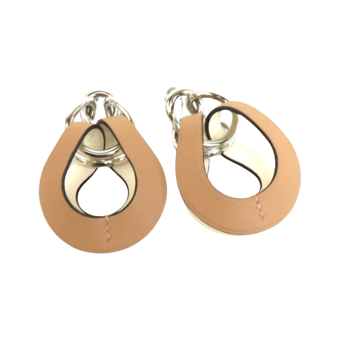 Hermès Virevolte Brown Leather Earring 