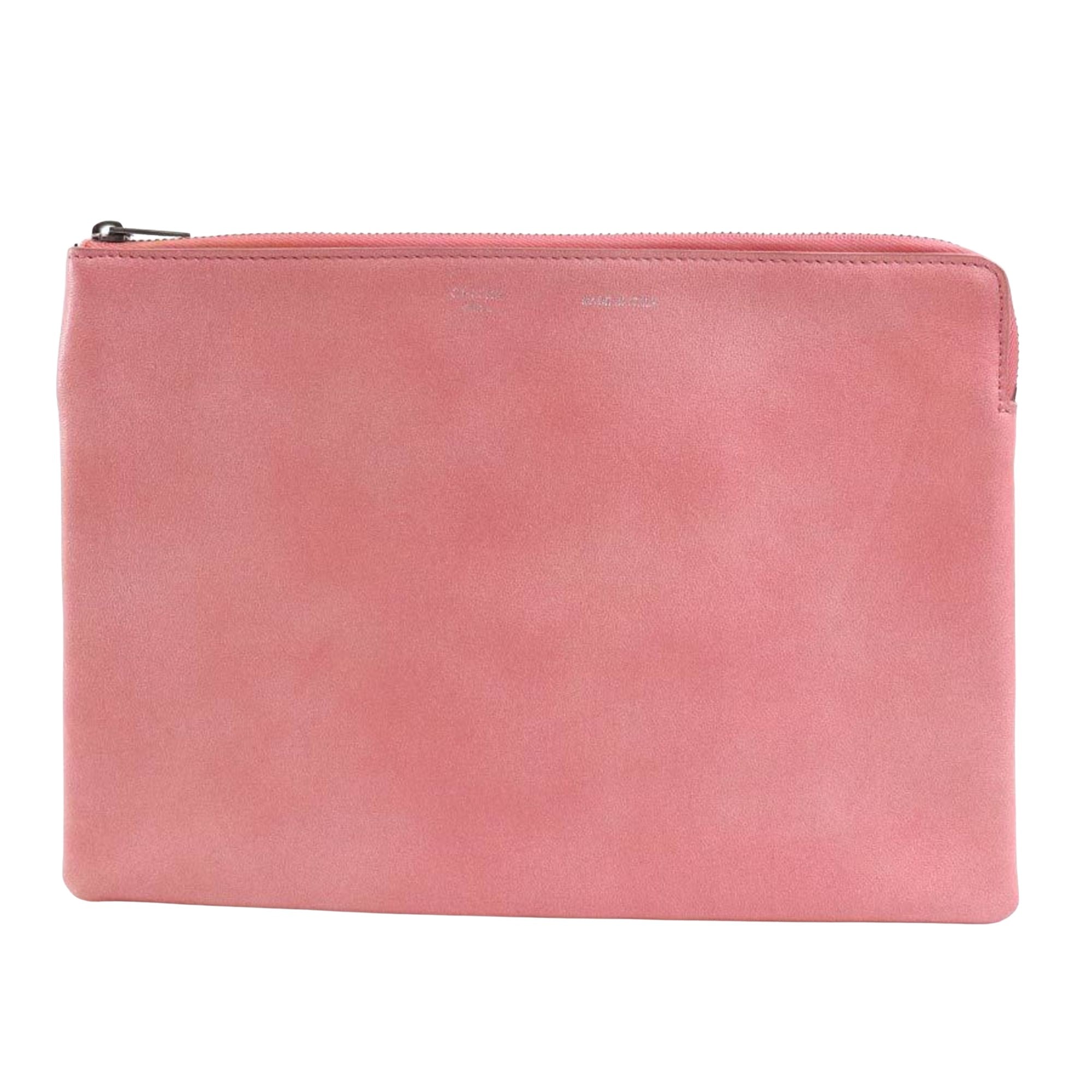 Céline Pink Leather Clutch Bag