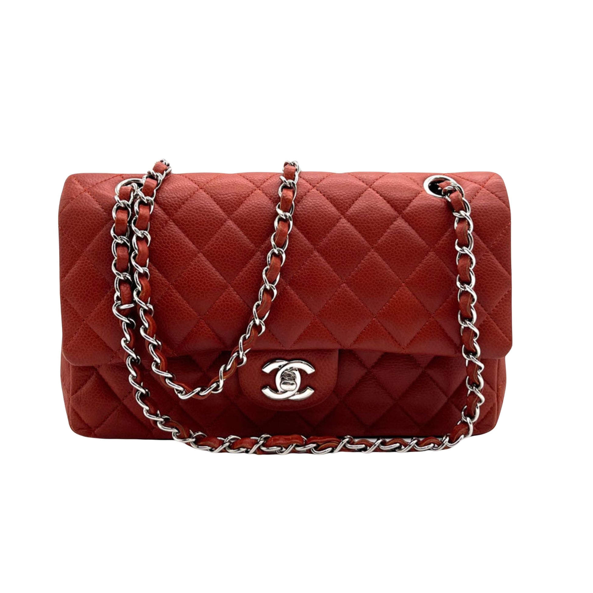 Chanel Double flap Brown Leather Shoulder Bag