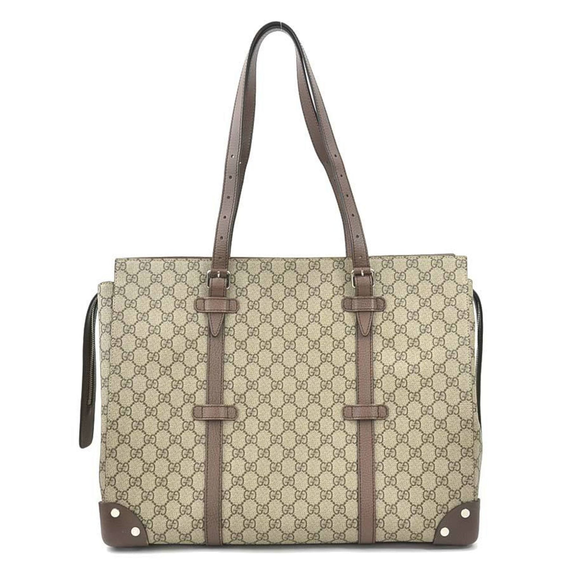 Gucci GG Supreme Brown Canvas Travel Bag