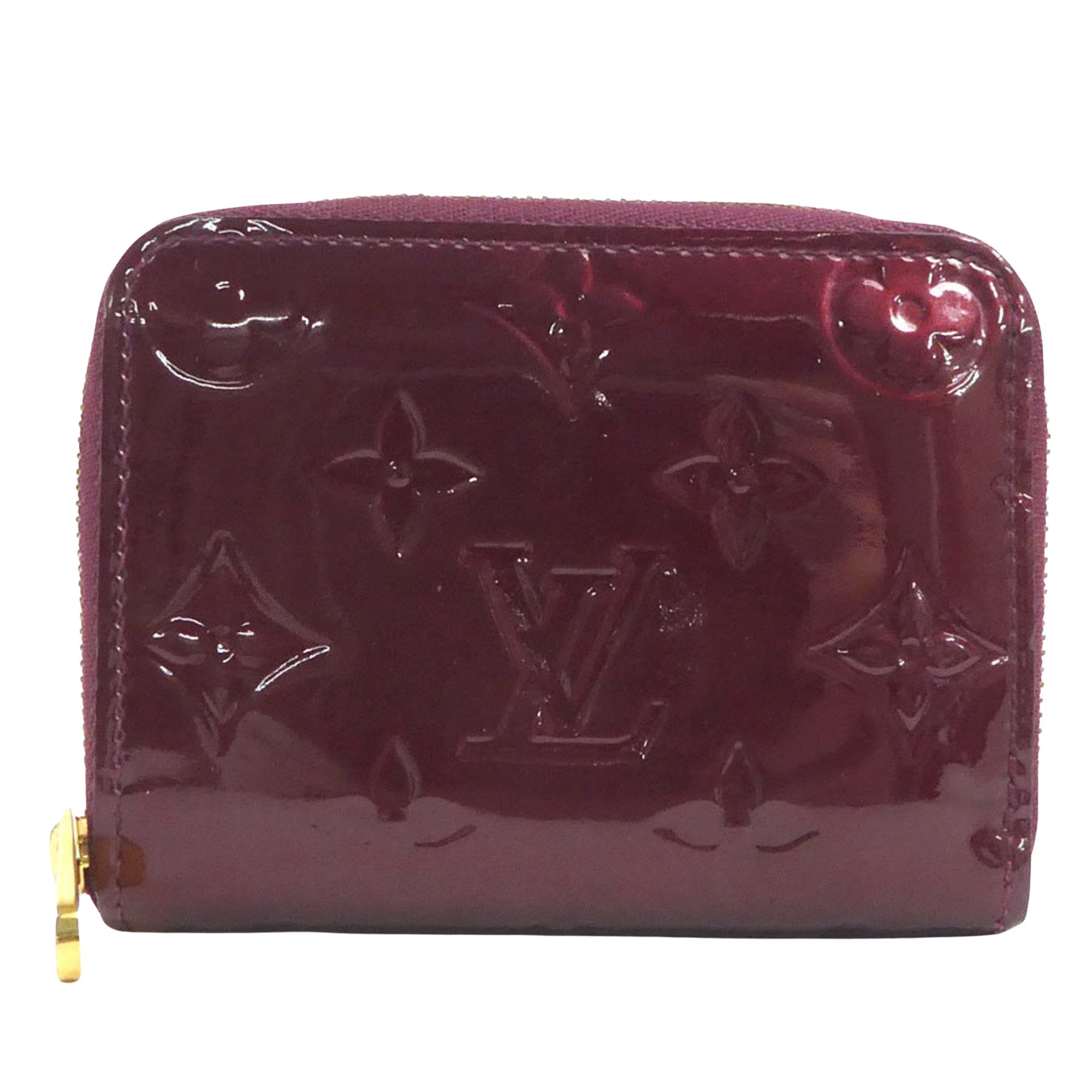 Louis Vuitton Zippy coin purse Burgundy Patent Leather Wallet 