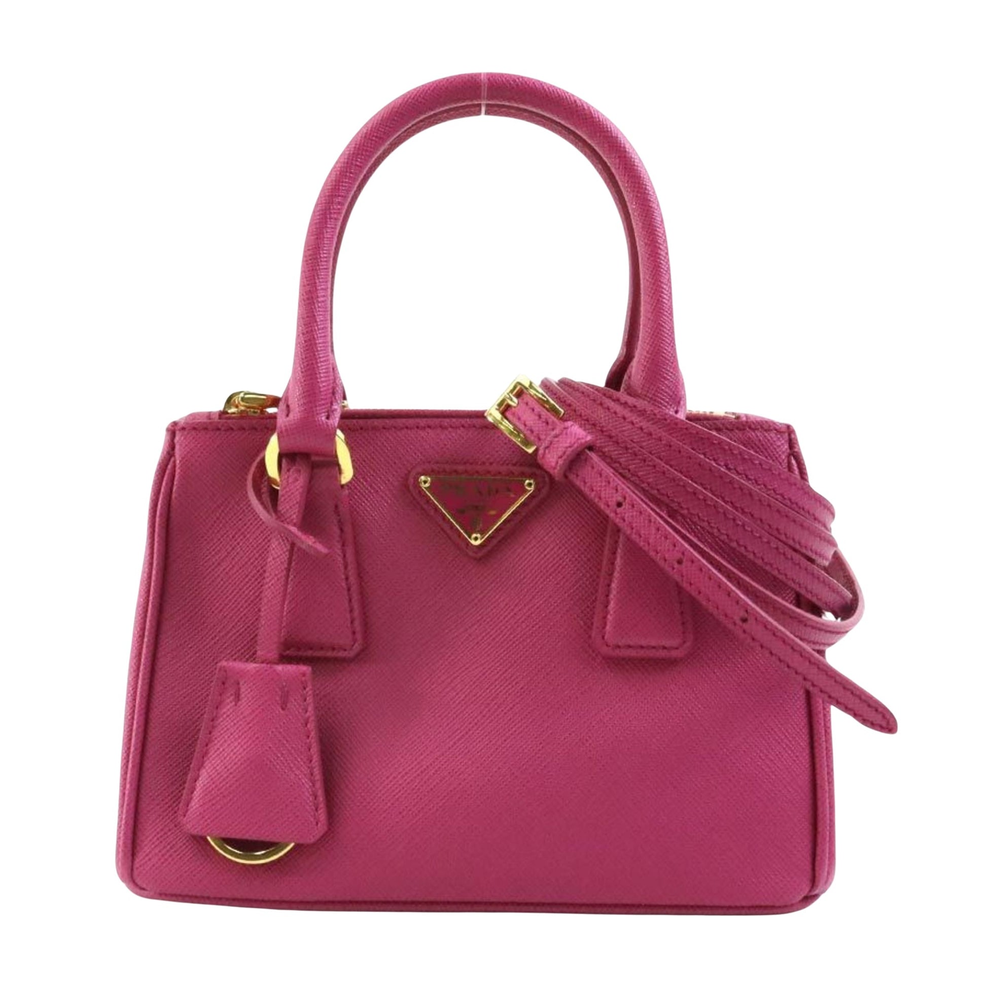 Prada Galleria Pink Leather Handbag 