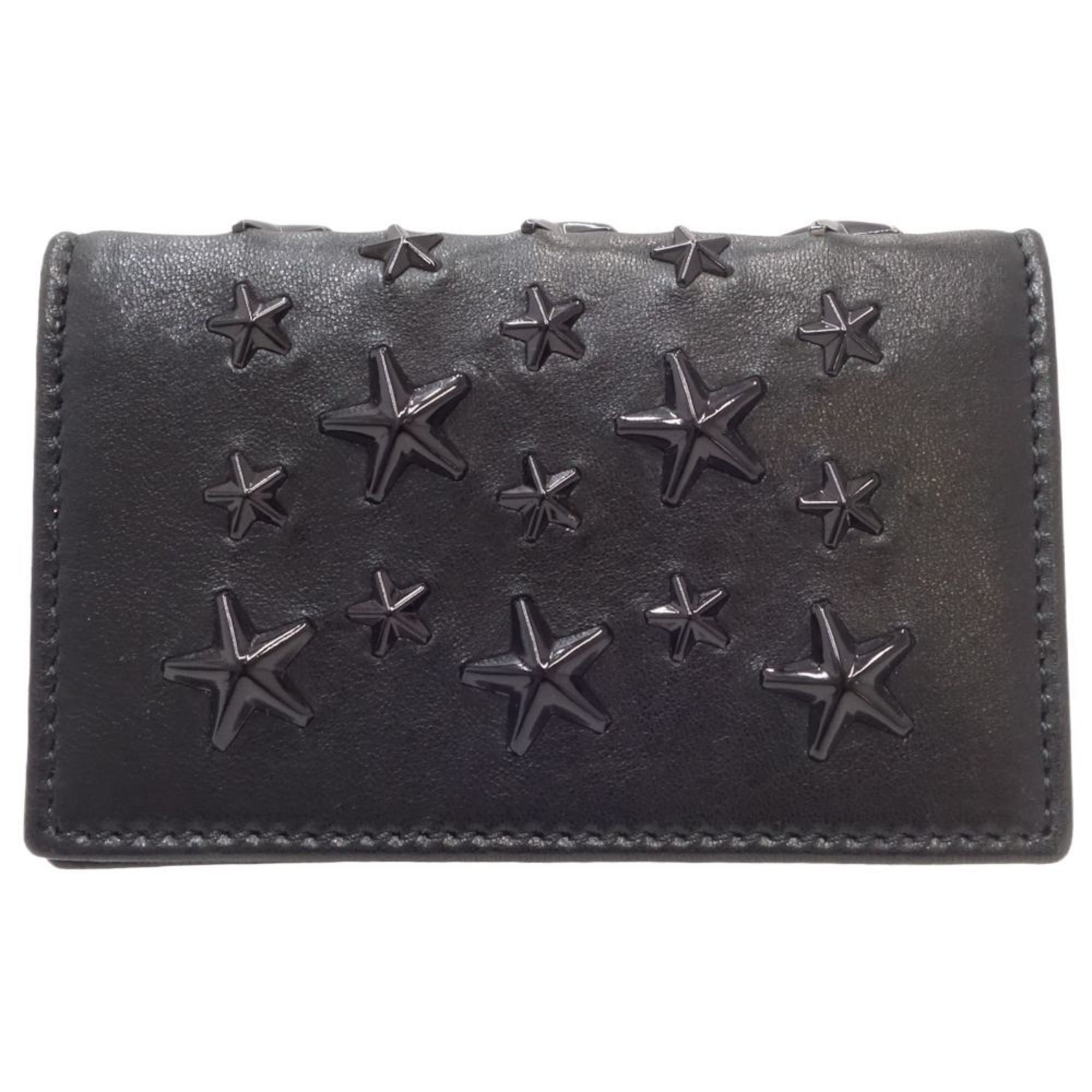 Jimmy Choo Star studs Black Leather Wallet 