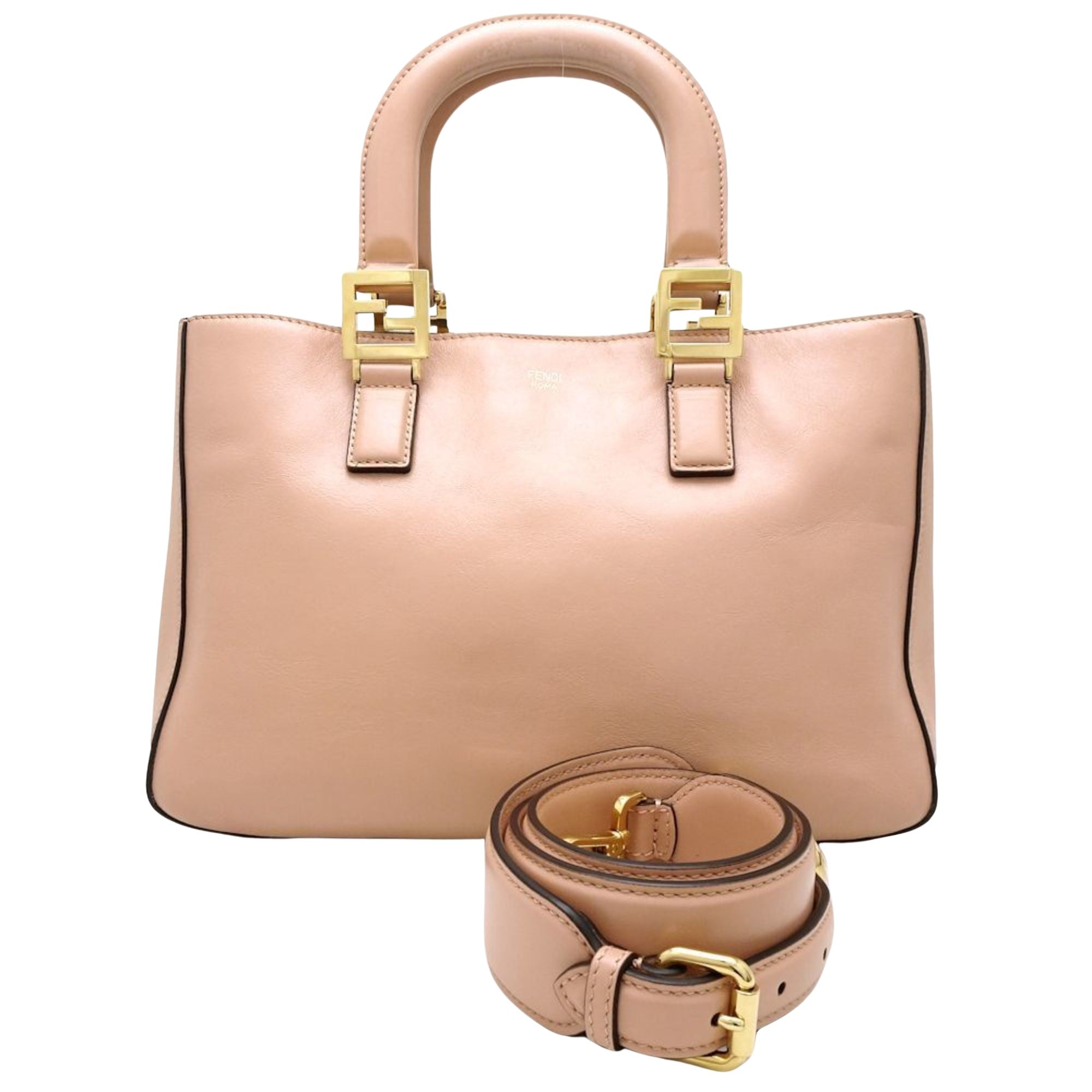 Fendi FF Pink Leather Handbag 