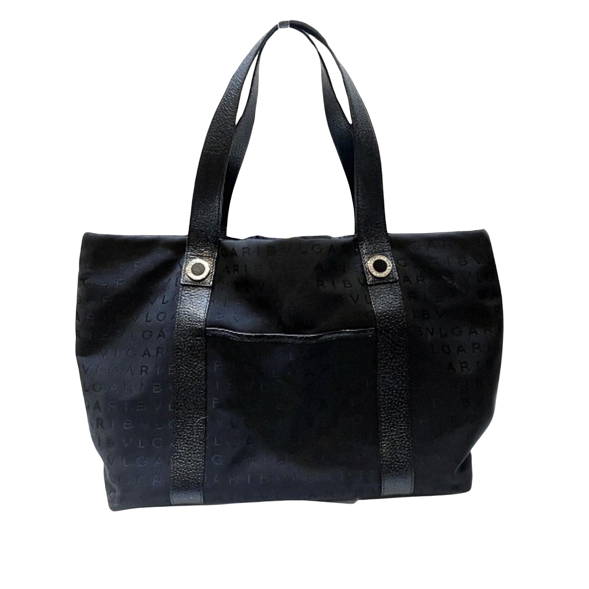 Bulgari Logo mania Black Canvas Tote Bag