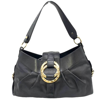 Bulgari Chandra Black Leather Shoulder Bag