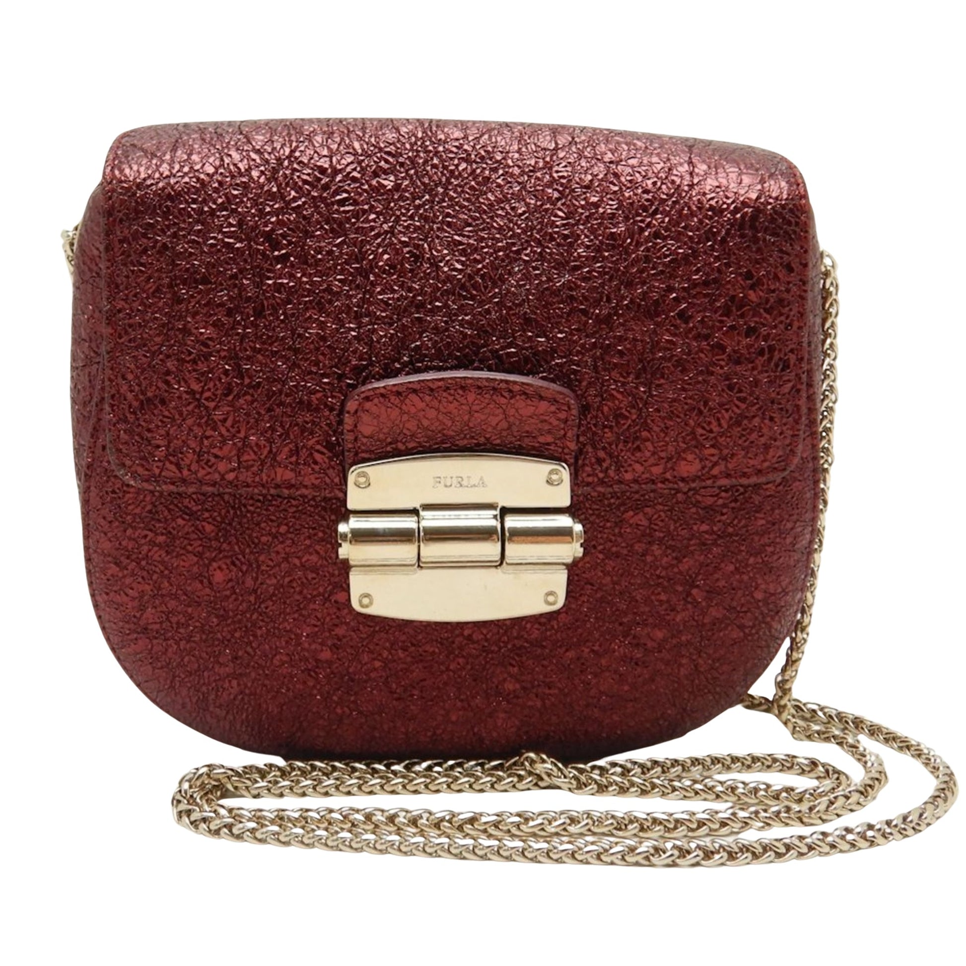 Furla Red Leather Shoulder Bag