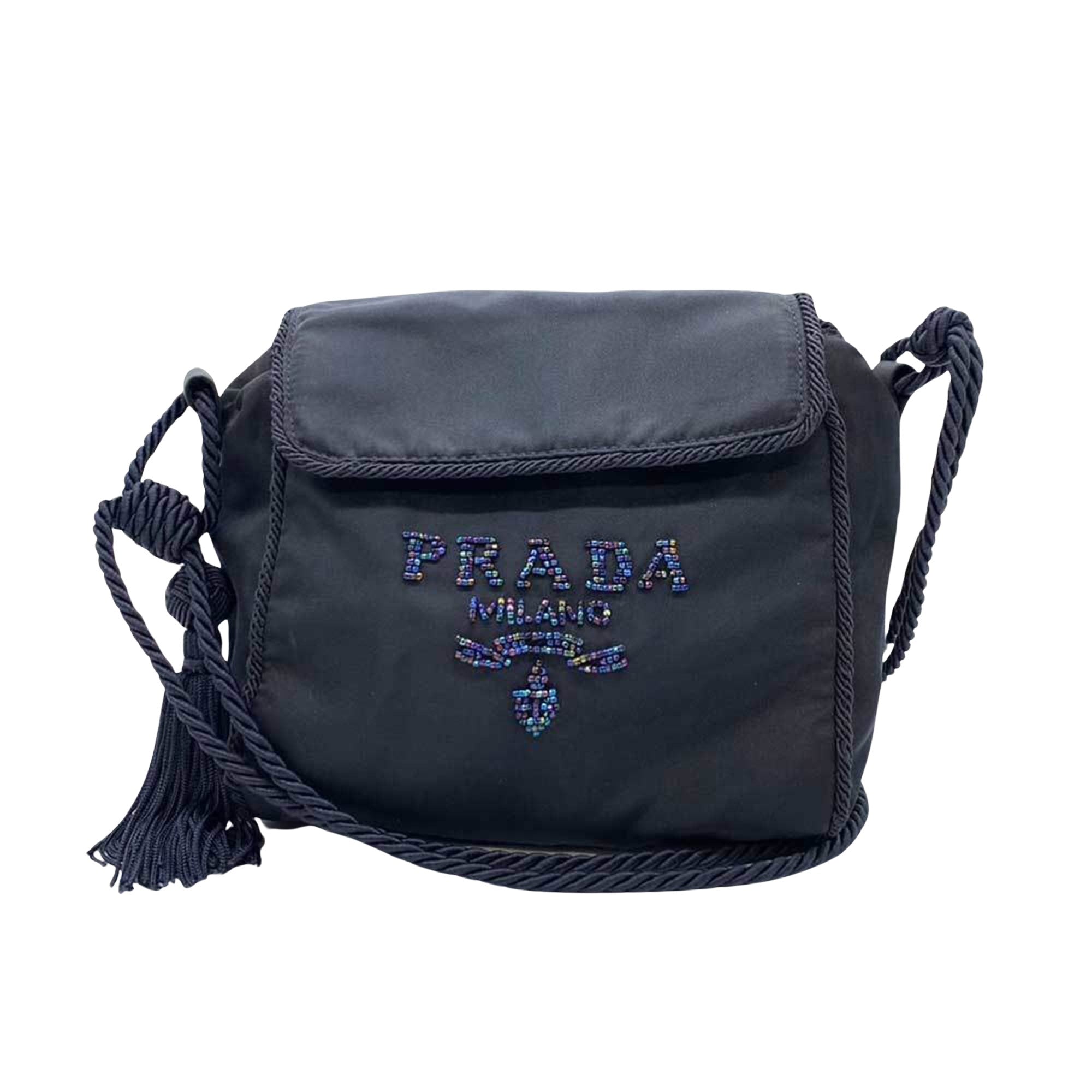 Prada Tessuto Navy Synthetic Shopper Bag