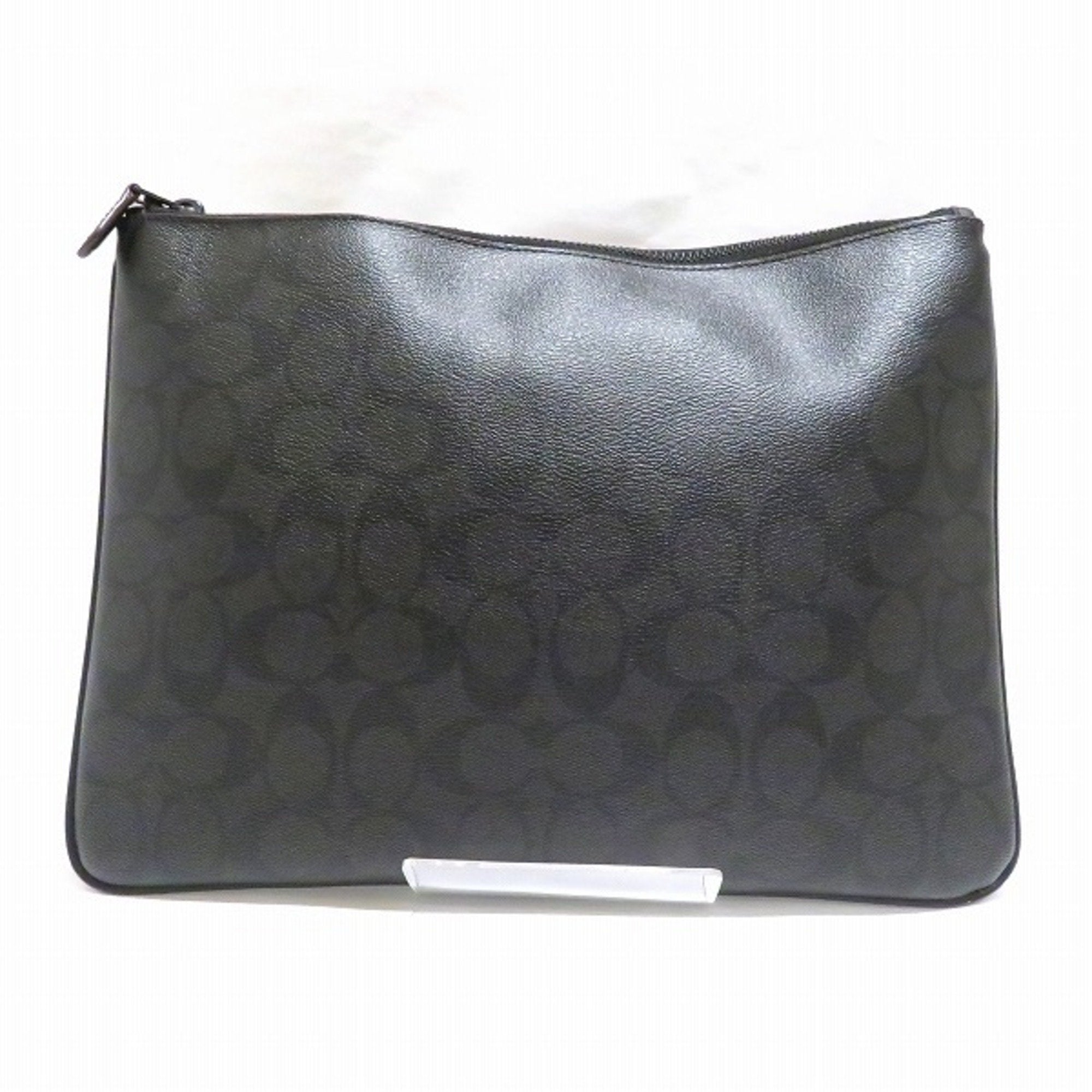 Coach Signature Black Canvas Clutch Bag