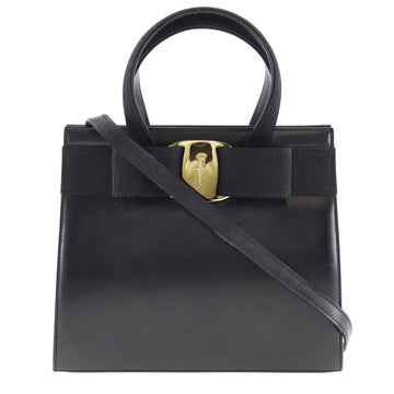 Salvatore Ferragamo Vala Black Leather Shoulder Bag