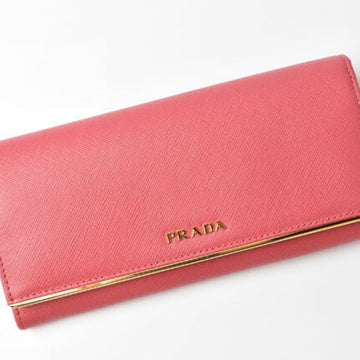 Prada Saffiano Pink Metal Wallet 