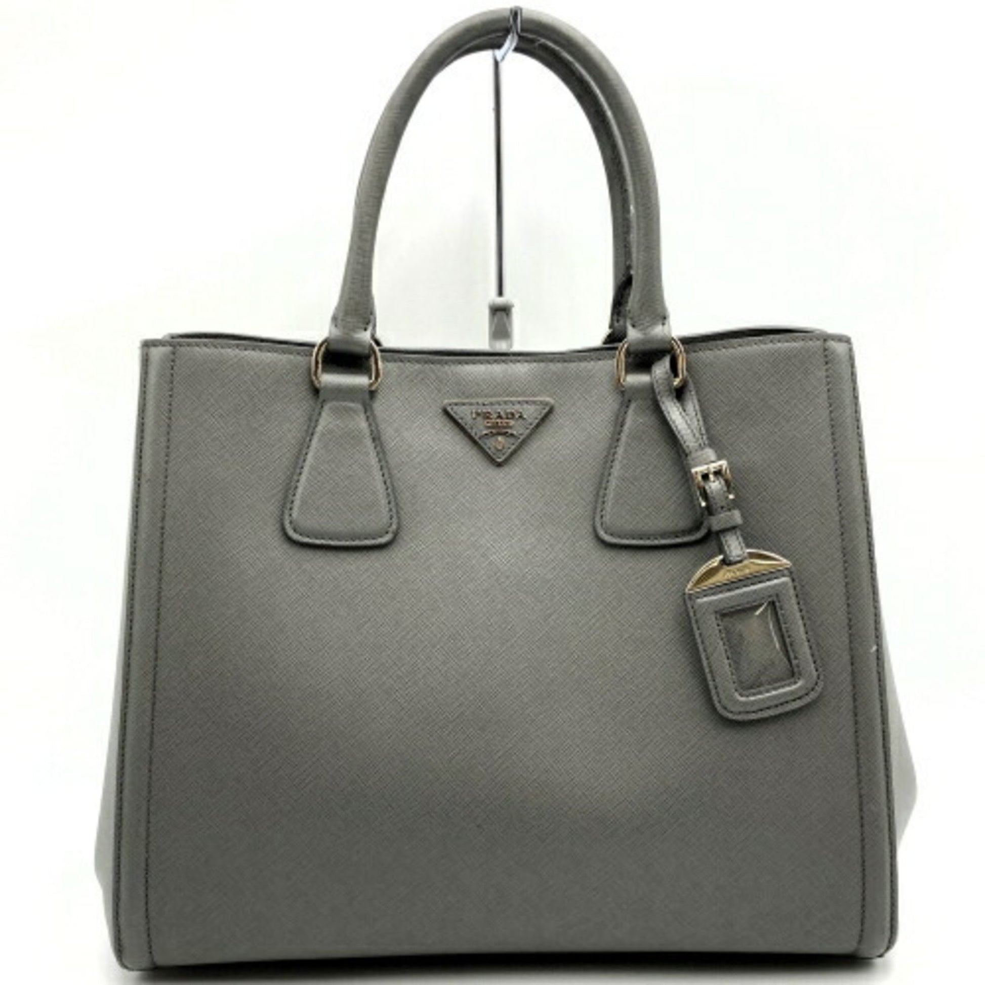 Prada Saffiano Grey Leather Handbag 