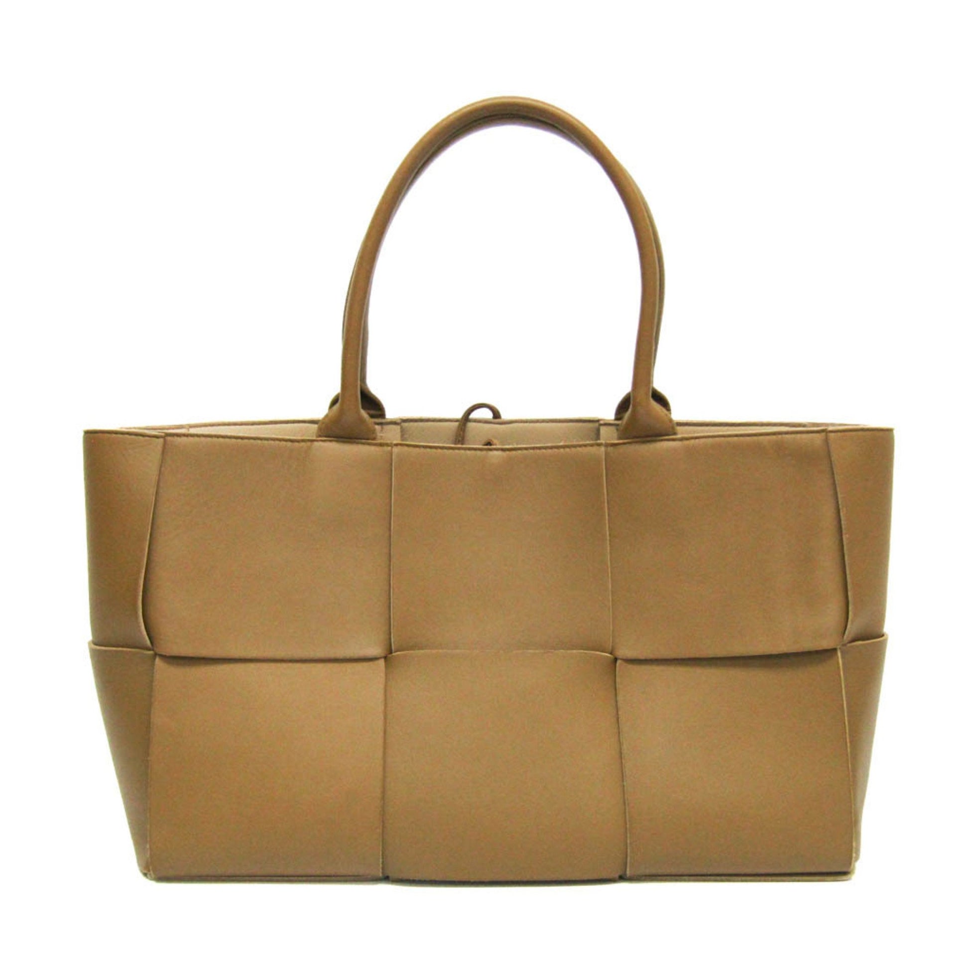 Bottega Veneta Arco Camel Leather Tote Bag