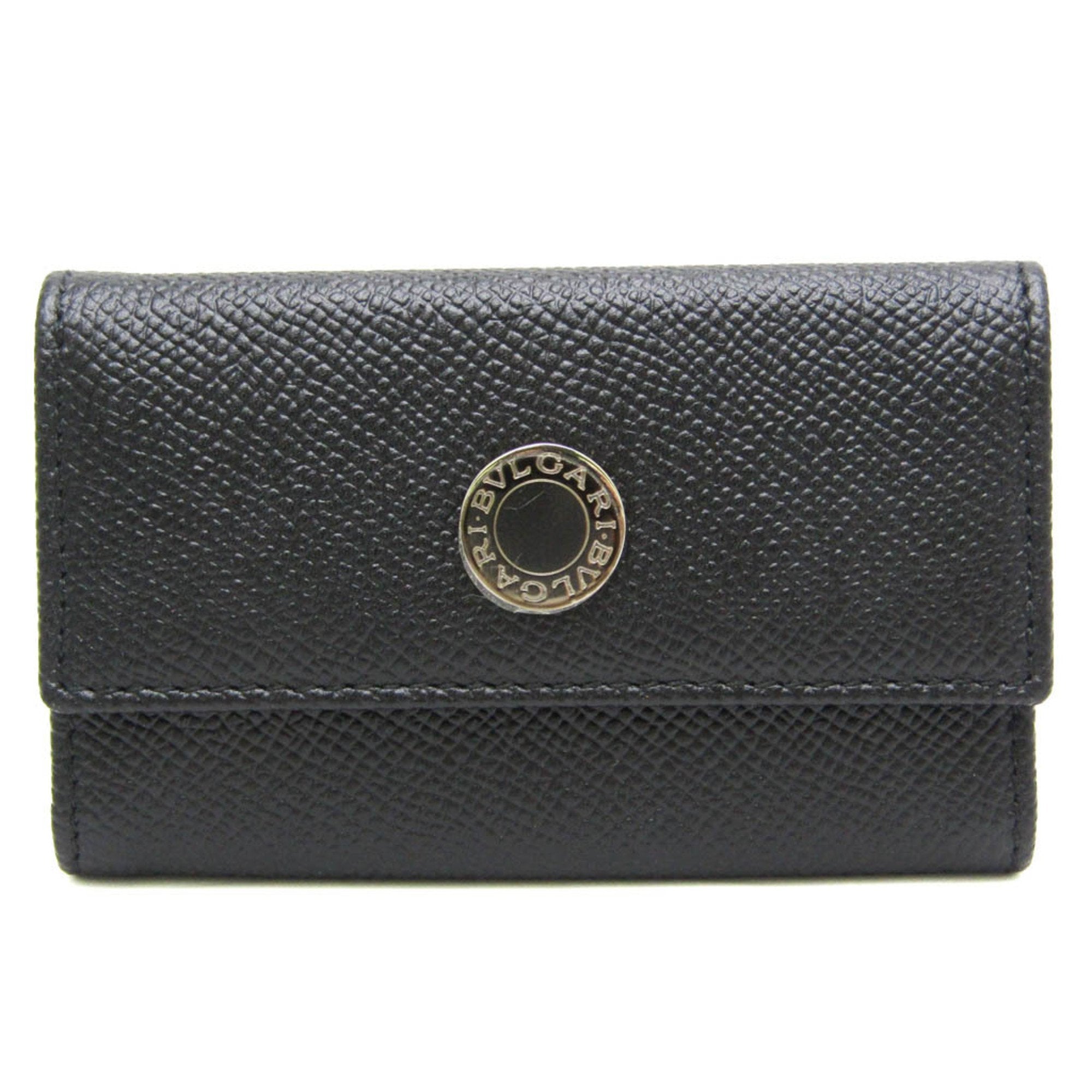 Bulgari Logo Black Leather Wallet 