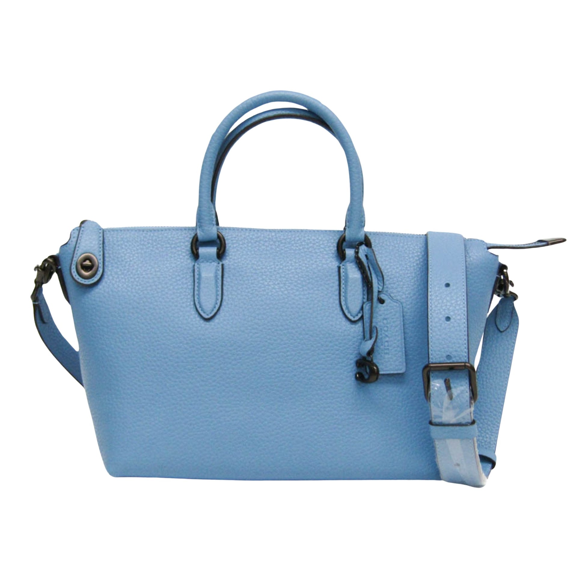 Coach Satchel Blue Leather Shoulder Bag