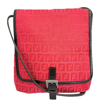 Fendi Zucca Red Canvas Shoulder Bag