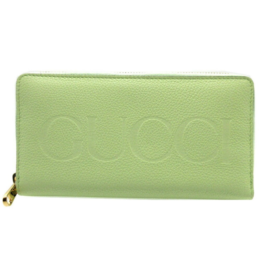 Gucci Zip around Green Leather Wallet 