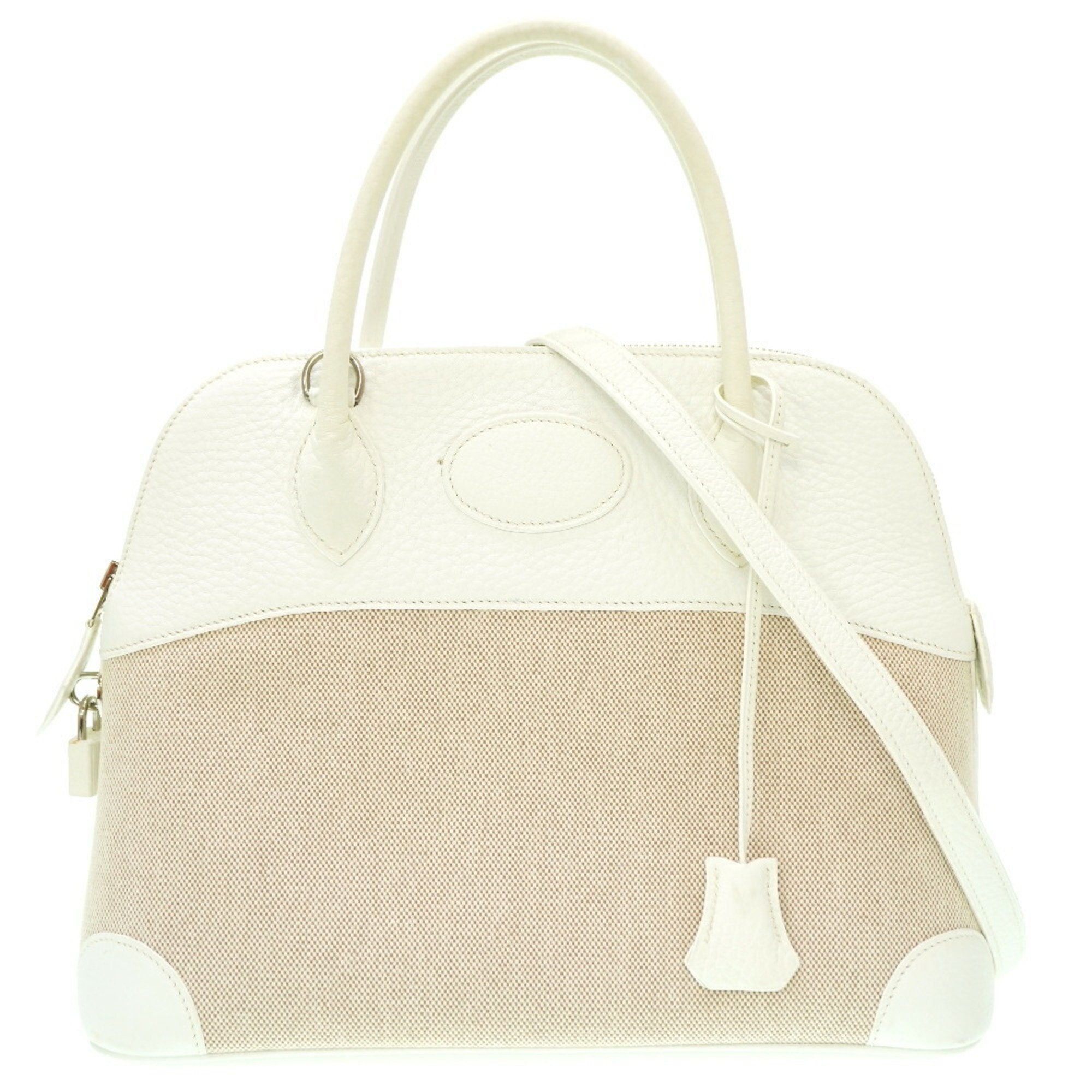 Hermès Bolide White Leather Handbag 