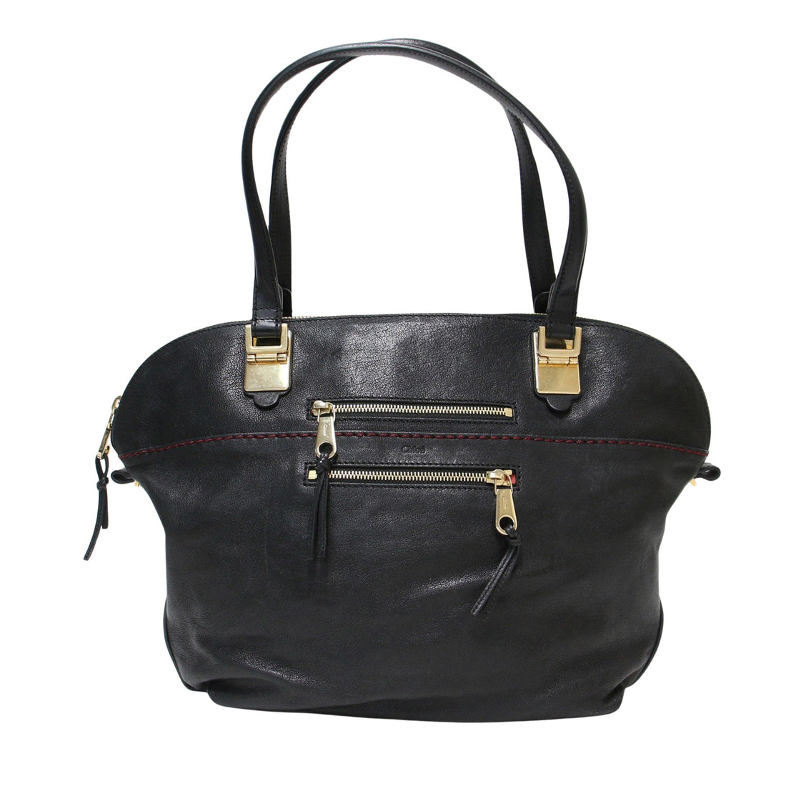 Chloé Black Leather Tote Bag