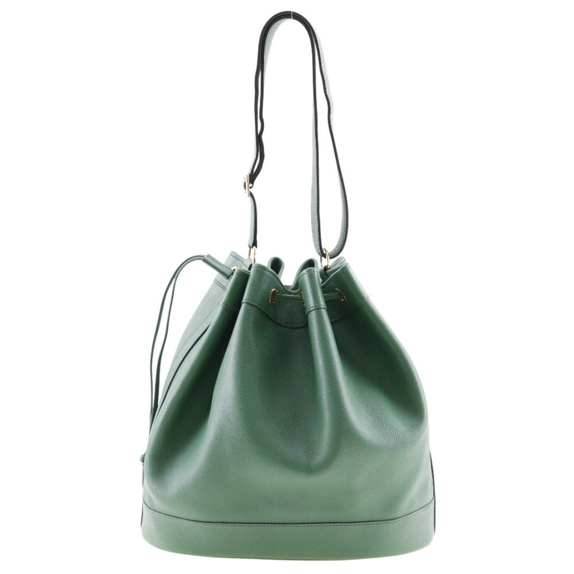 Hermès Market Green Leather Shoulder Bag