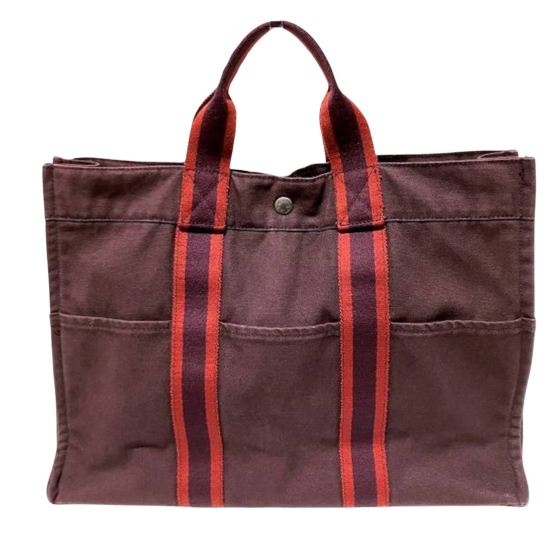 Hermès Fool toe Brown Canvas Tote Bag