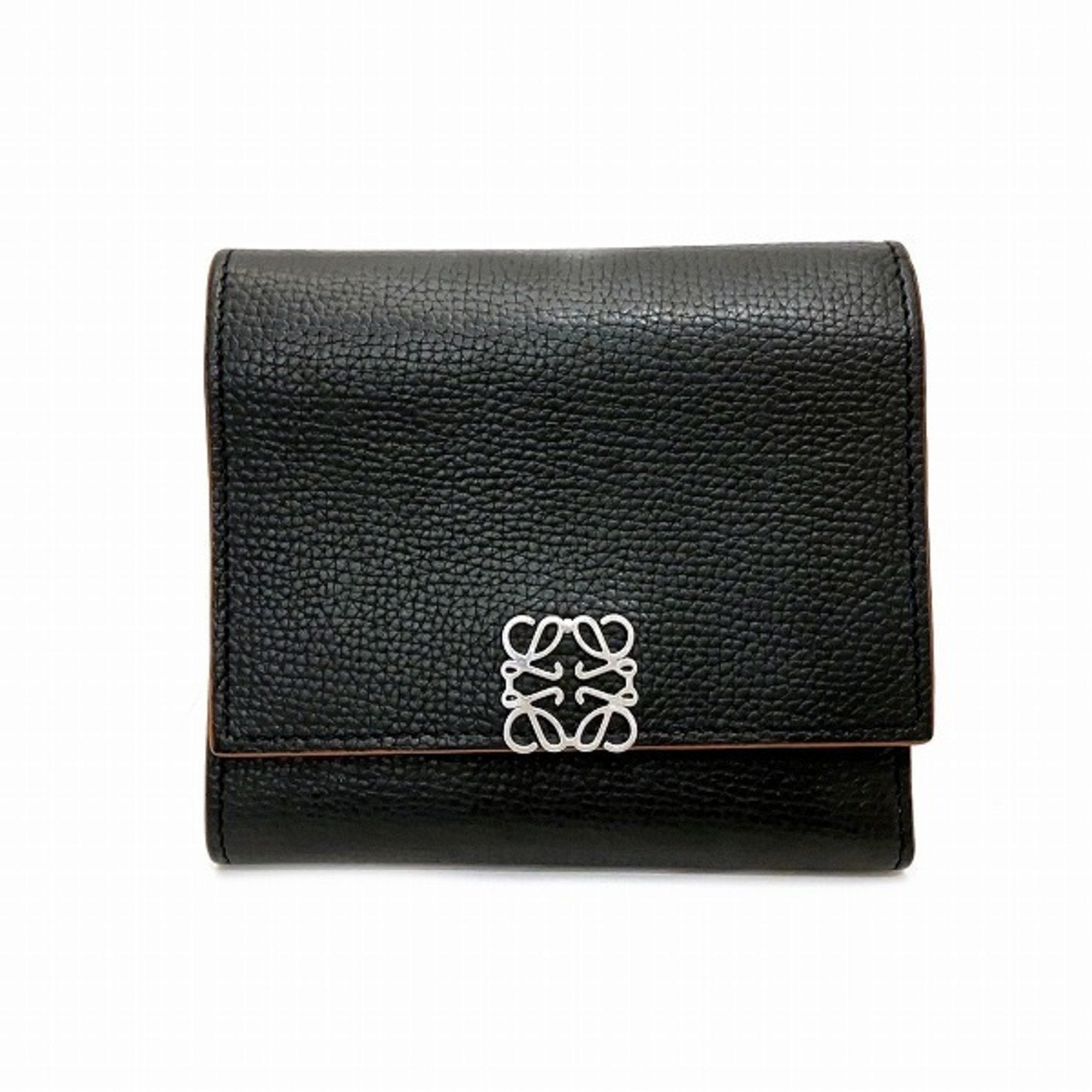 Loewe Anagram Black Leather Wallet 