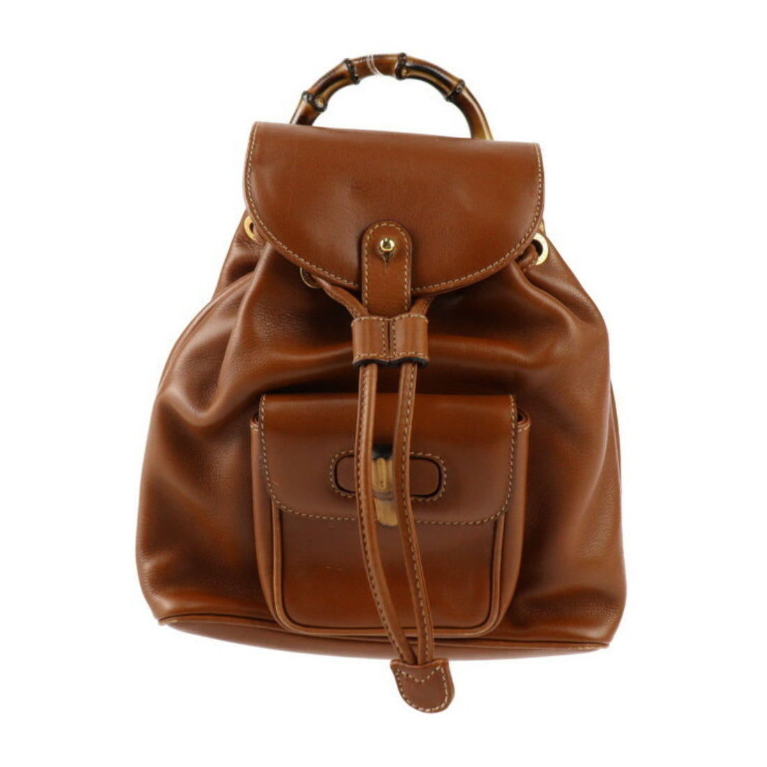 Gucci Bamboo Brown Leather Backpack Bag