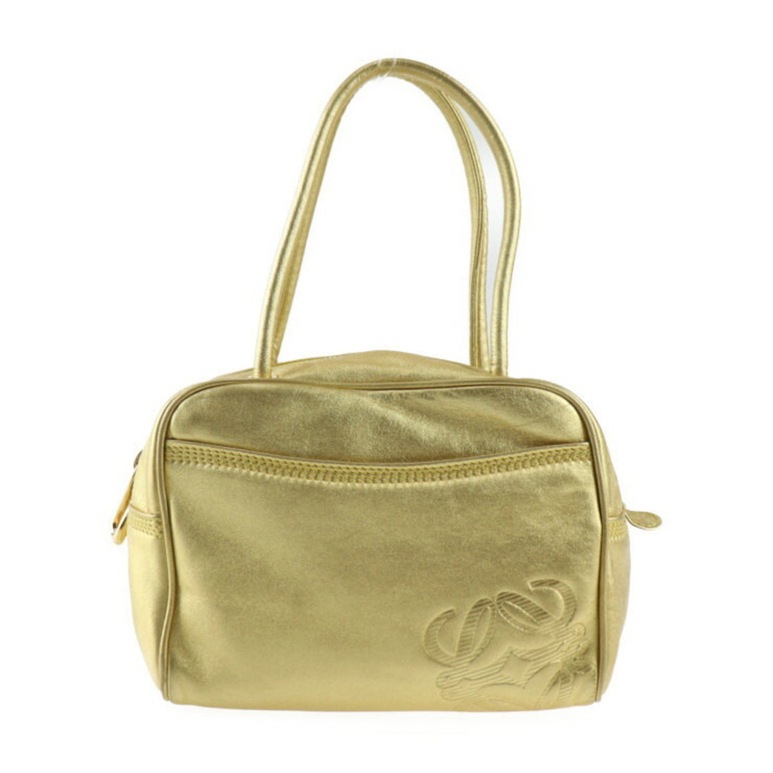 Loewe Anagram Gold Leather Shoulder Bag