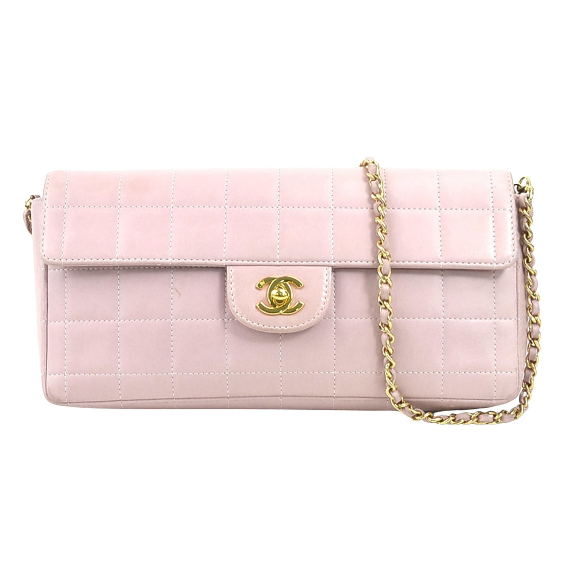 Chanel Chocolate bar Pink Leather Shoulder Bag