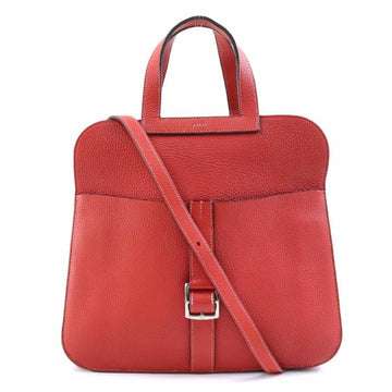 Hermès Halzan Red Leather Handbag 