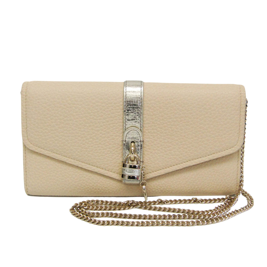 Chloé Abby Beige Leather Wallet 