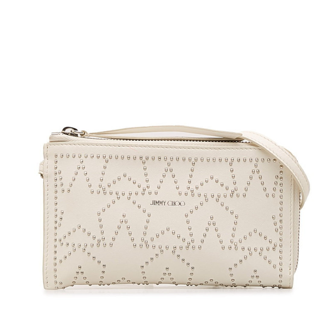 Jimmy Choo White Leather Clutch Bag