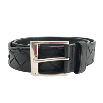 Bottega Veneta Intrecciato Black Leather Belt 