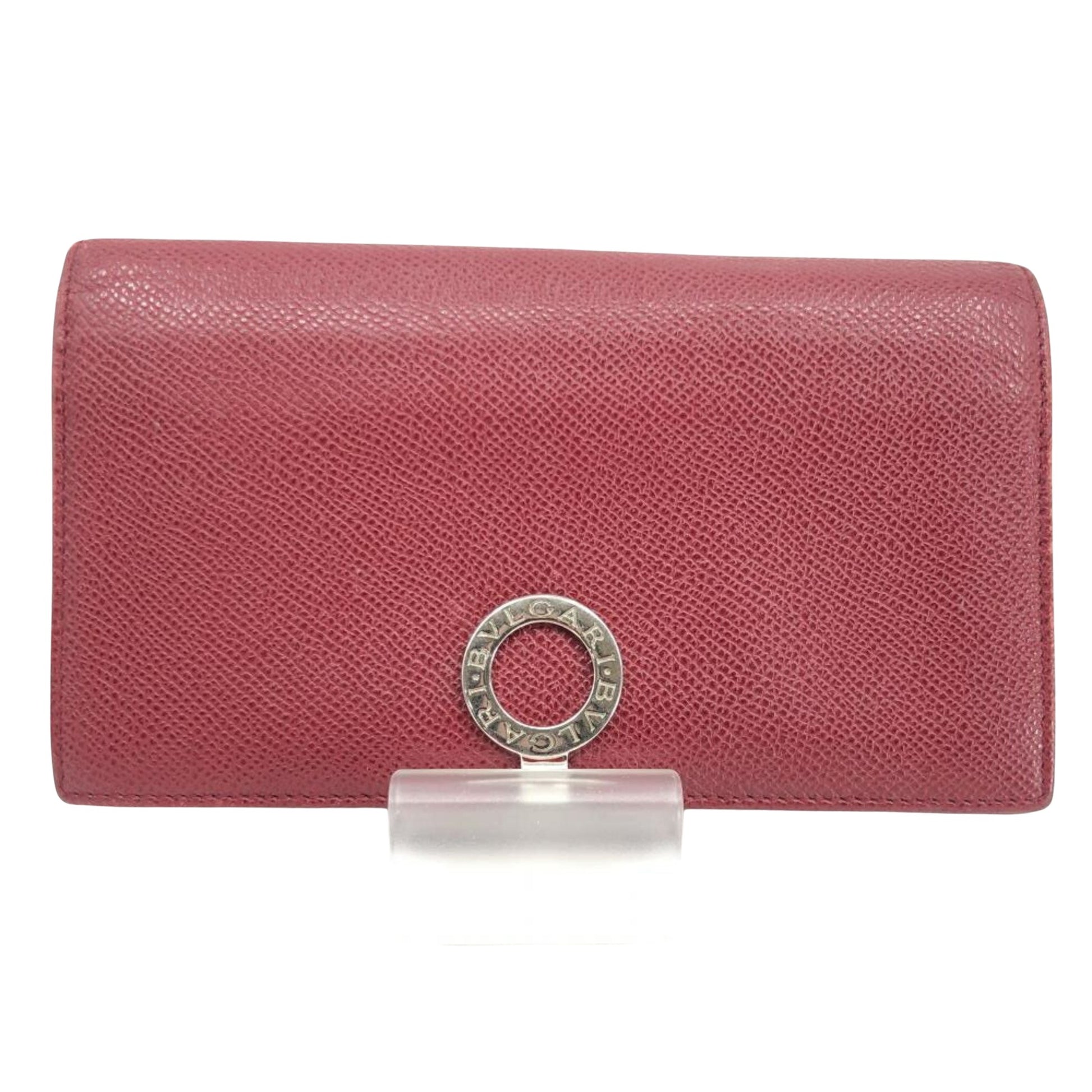 Bulgari Bulgari Bulgari Red Leather Wallet 