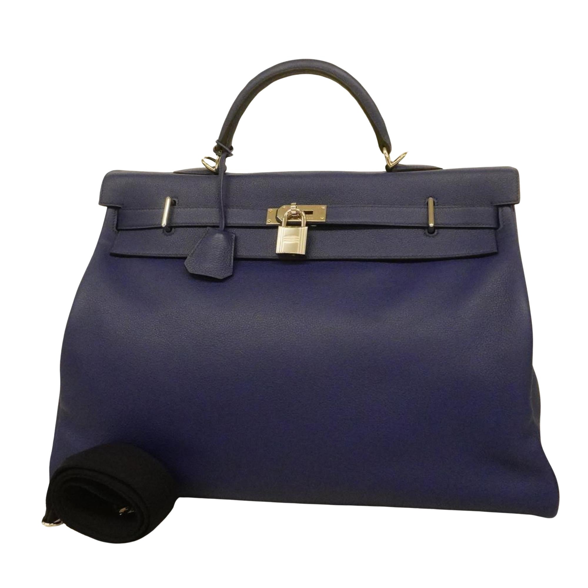 Hermès Kelly Purple Leather Handbag 