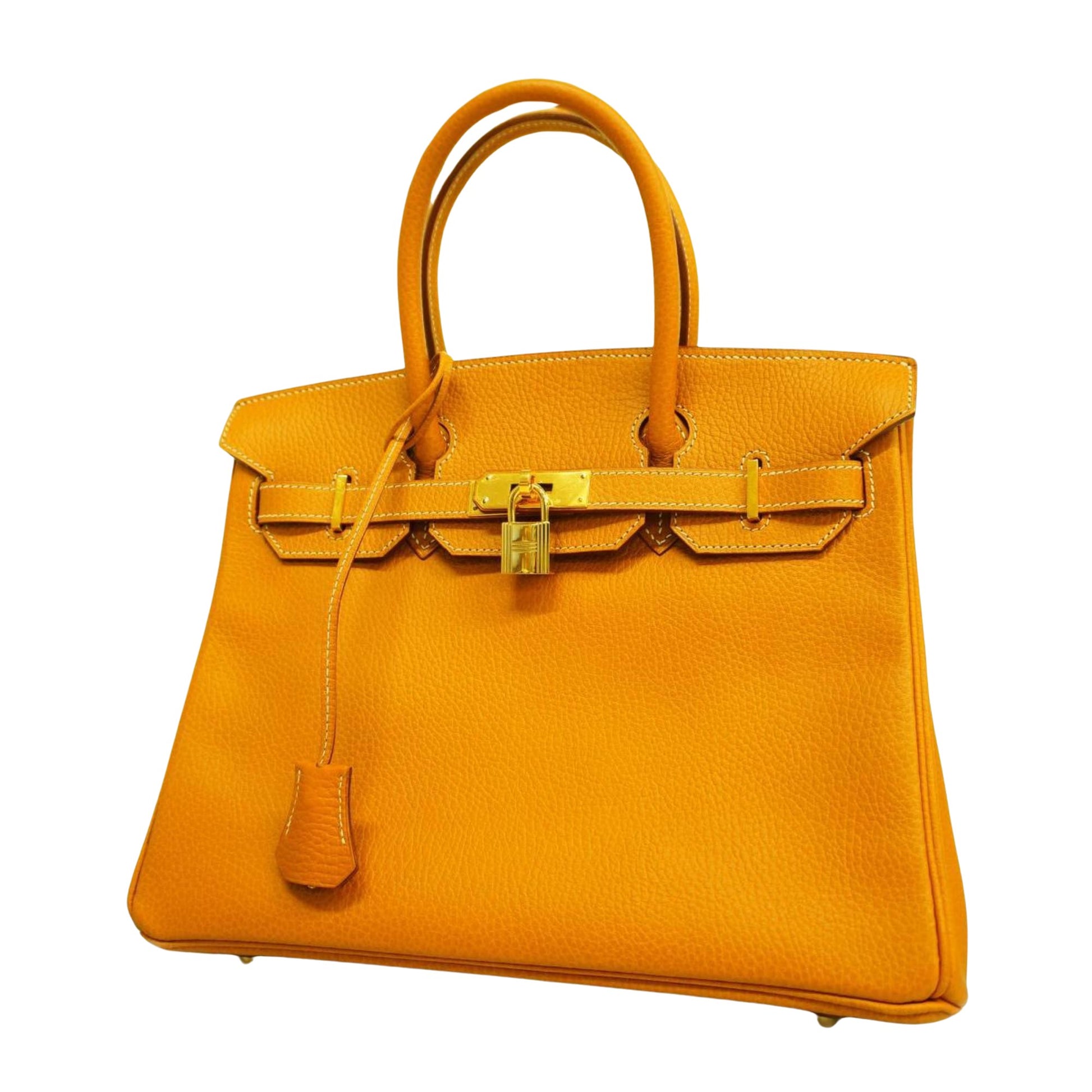 Hermès Birkin 30 Orange Leather Handbag 