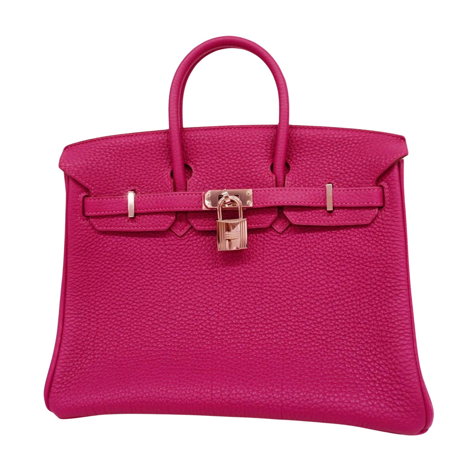 Hermès Birkin 25 Purple Leather Handbag 