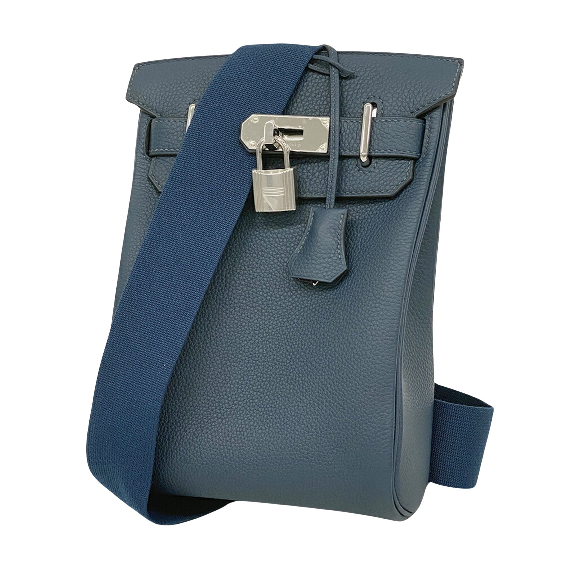 Hermès Kelly Blue Leather Shoulder Bag