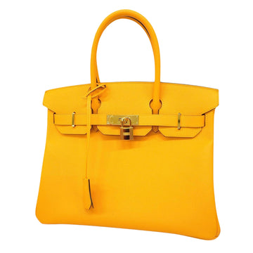 Hermès Birkin 30 Yellow Leather Handbag 