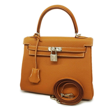 Hermès Kelly 25 Gold Leather Handbag 