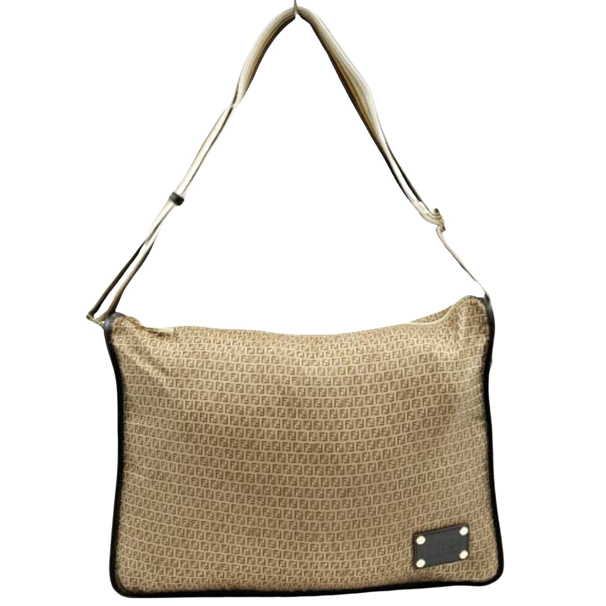 Fendi Zucchino Brown Synthetic Shoulder Bag